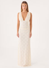 Aarin Lace Maxi Dress - Cream