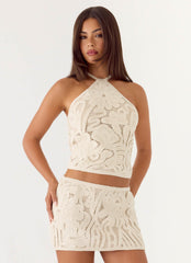 Astor Halter Top - Ivory