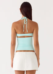 Chauncey Halter Top - Aqua