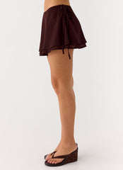Everywhere I Go Mini Skirt - Chocolate