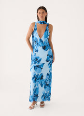 Florae Scarf Maxi Dress - Bluebella Print