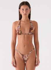 Icarus Bikini Top - Leopard Hibiscus
