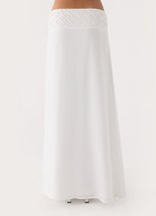 Jenna Crinkle Maxi Skirt - White