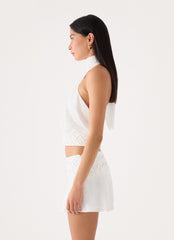 Jenna Crinkle Top - White