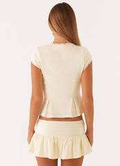 Landon Button Up Top - Lemon