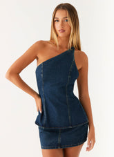 Maysa Denim Top - Washed Denim