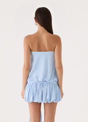Mazie Strapless Mini Dress - Powder Blue