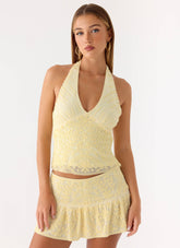 Mimi Beaded Top - Yellow