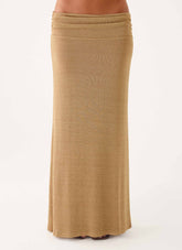 Olyssia Shimmer Maxi Skirt - Shimmer Gold
