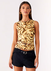 On Read Tank Top - Yellow Zebra