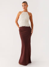 Sienna Sunset Maxi Skirt - Chocolate