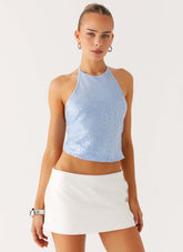 Starlight Halter Top - Blue