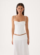 Tayana Corset Top - White