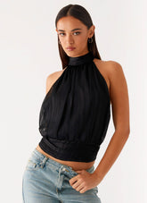 Willow Chiffon Top - Black