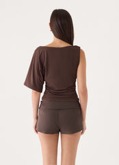 Zoee Asymmetrical Top - Chocolate