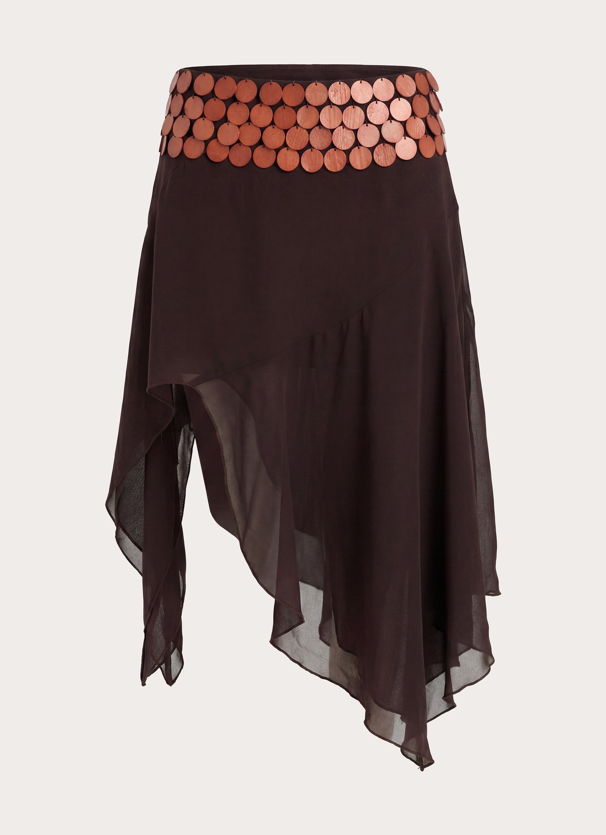 Alphia Beaded Midi Skirt - Chocolate