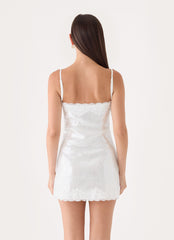 Averie Sequin Mini Dress - White