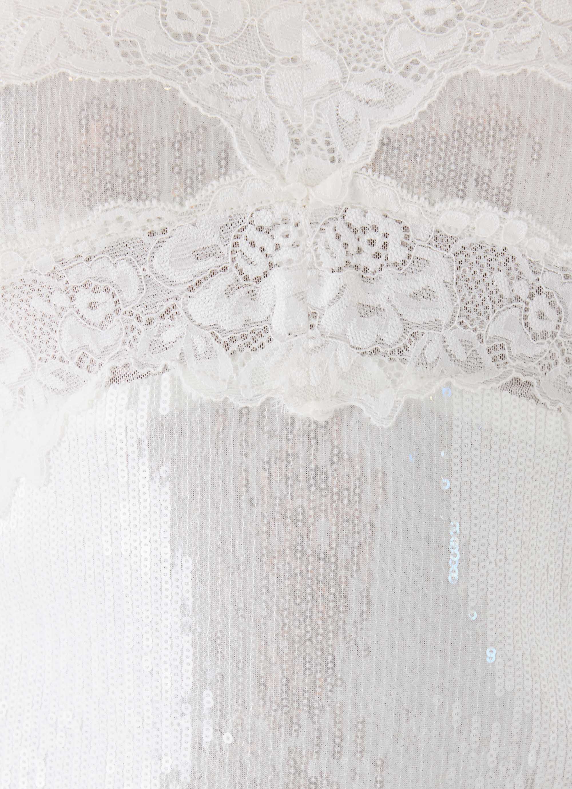 Averie Sequin Mini Dress - White