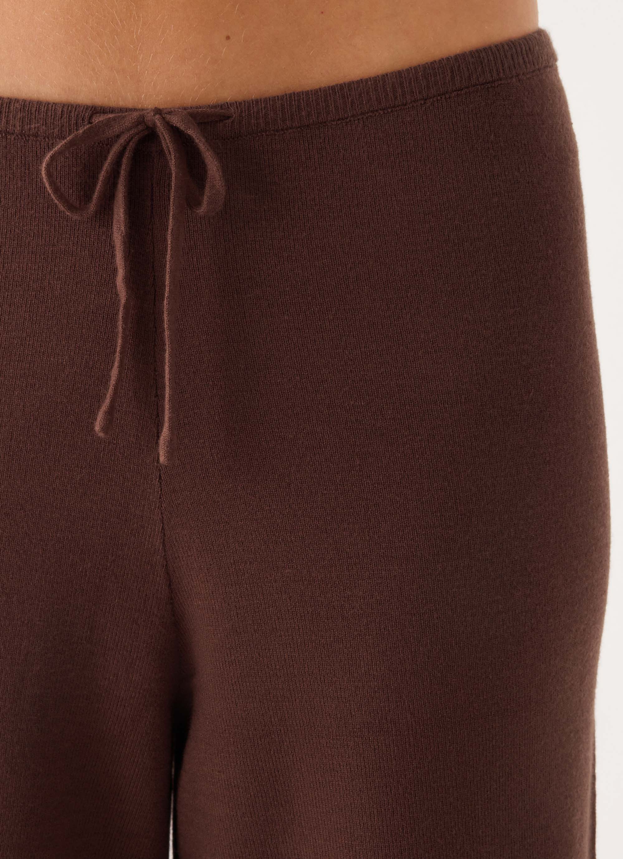 Aviara Knit Low Rise Pant - Chocolate