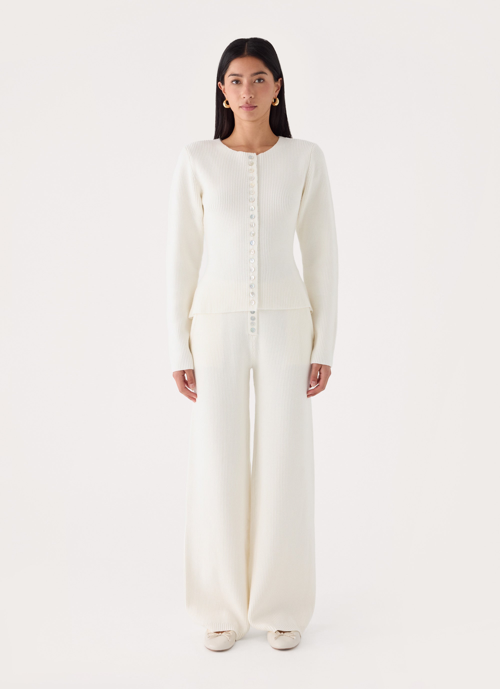 Cauaria Button Up Cardigan - Ivory