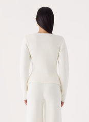 Cauaria Button Up Cardigan - Ivory