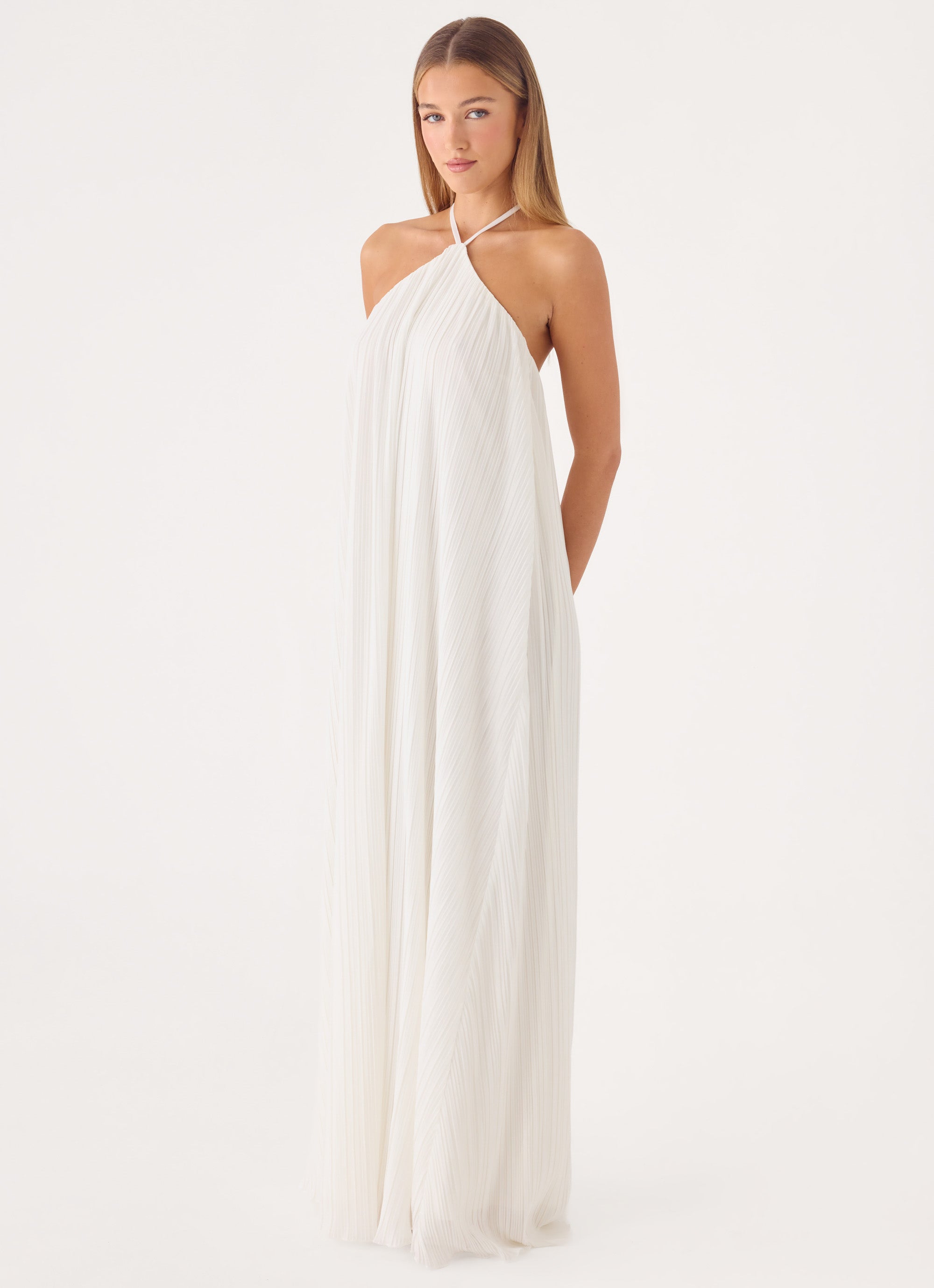 Danni Halter Maxi Dress - White