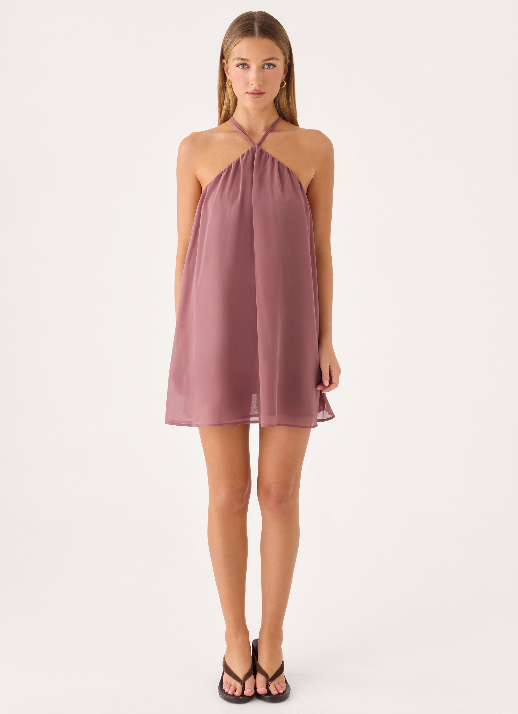 Donar Mini Dress - Mocha Mousse