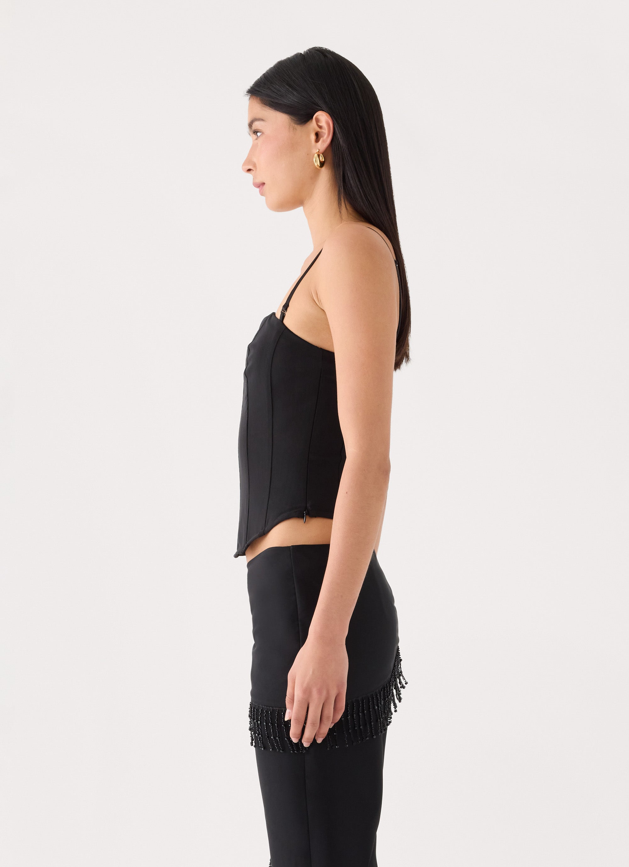 Emmaleigh Mesh Corset Top - Black