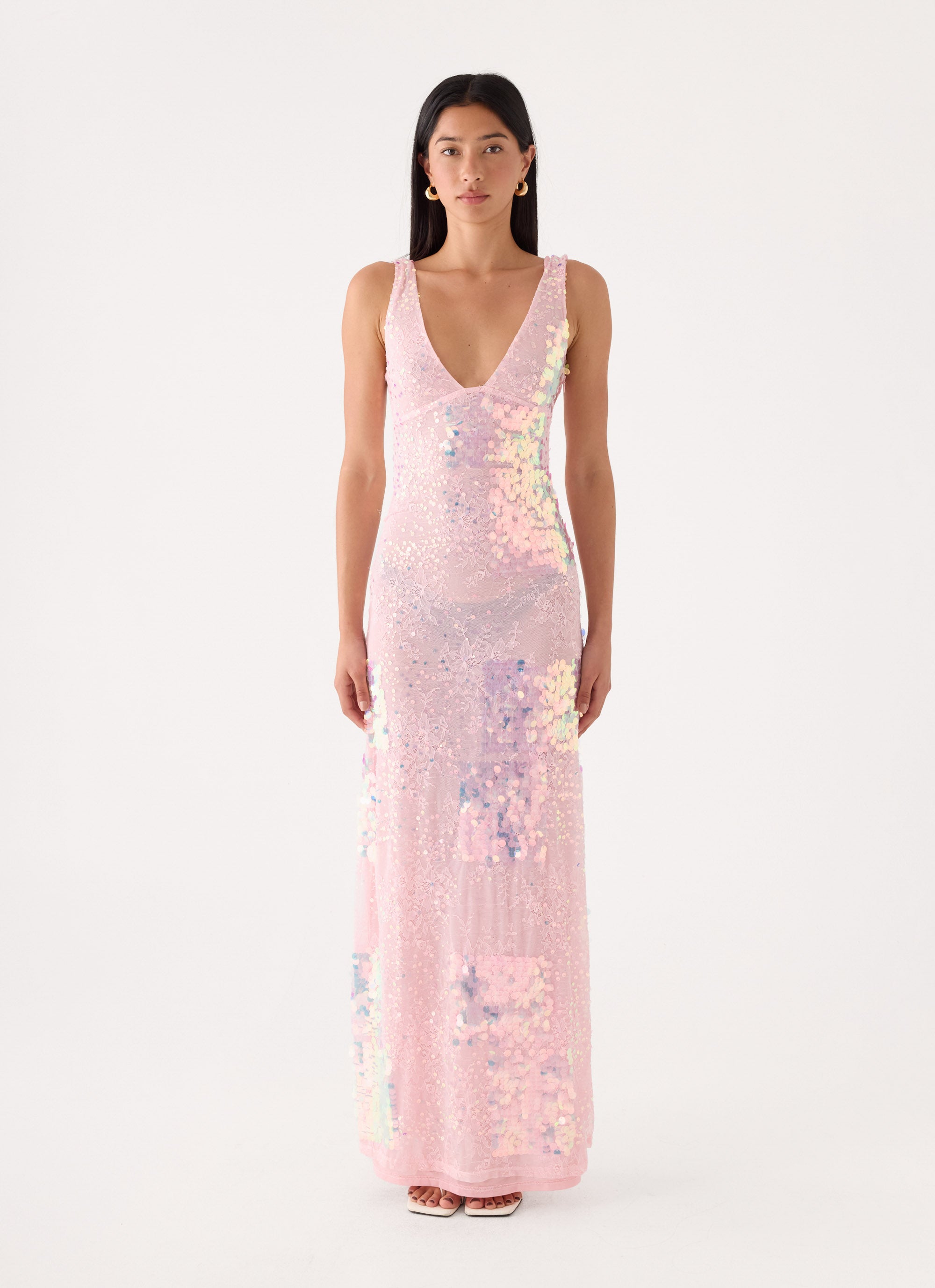 Erinah Sequin Maxi Dress - Pink