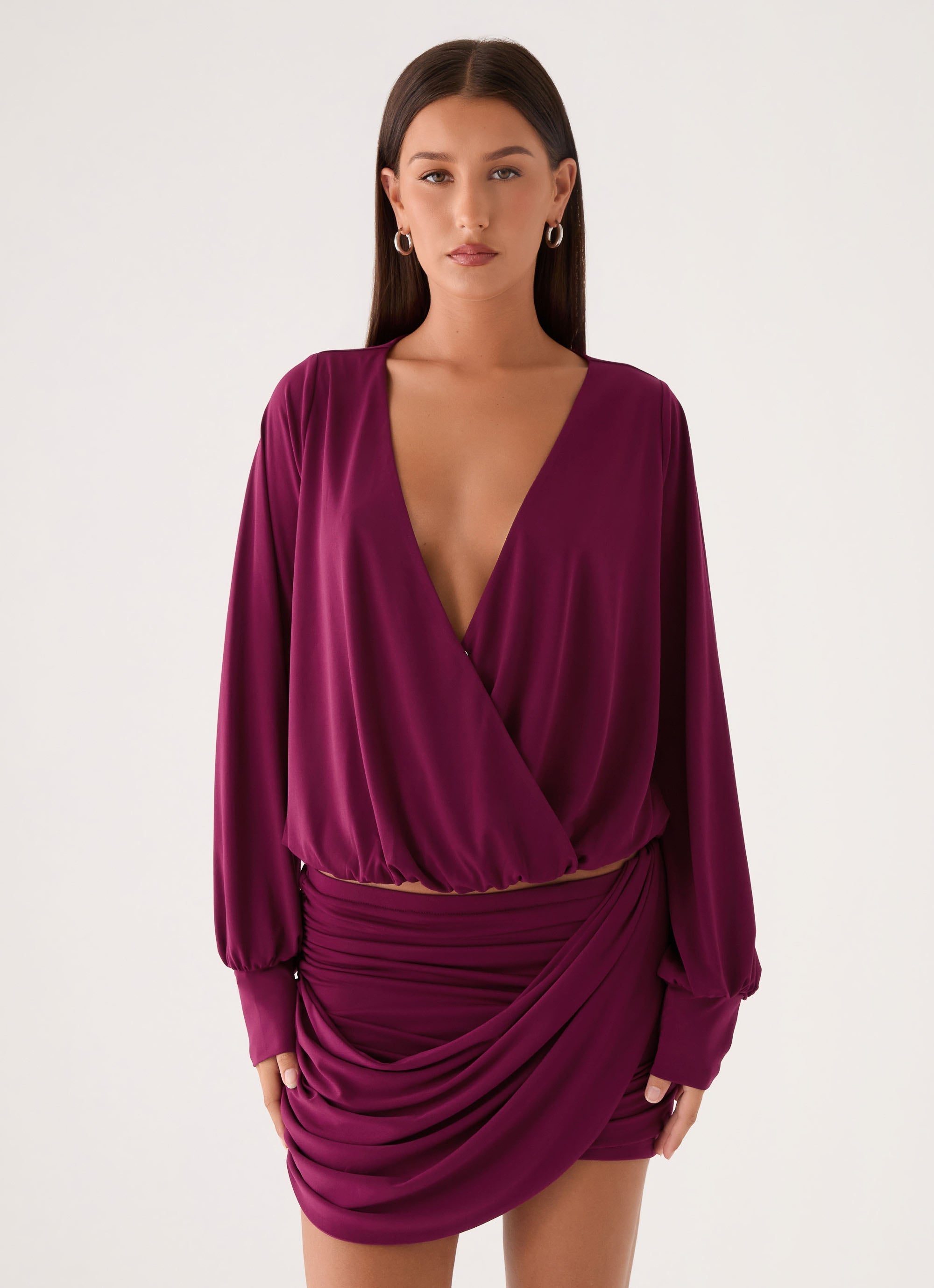 Ettah Long Sleeve Top - Plum