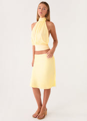 Fayloria Midi Skirt - Lemon
