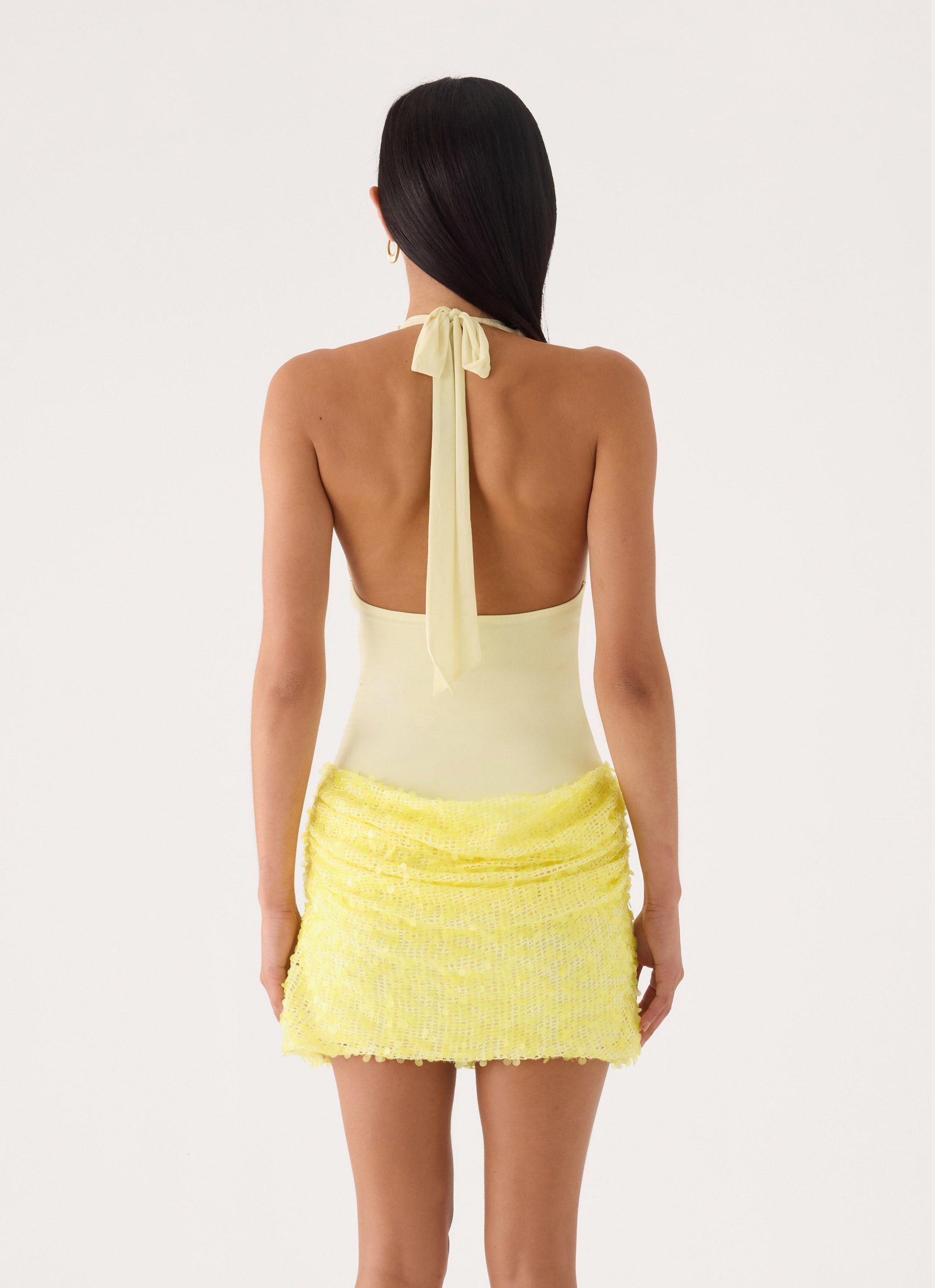 Indira Halter Mini Dress - Yellow