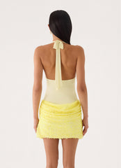 Indira Halter Mini Dress - Yellow