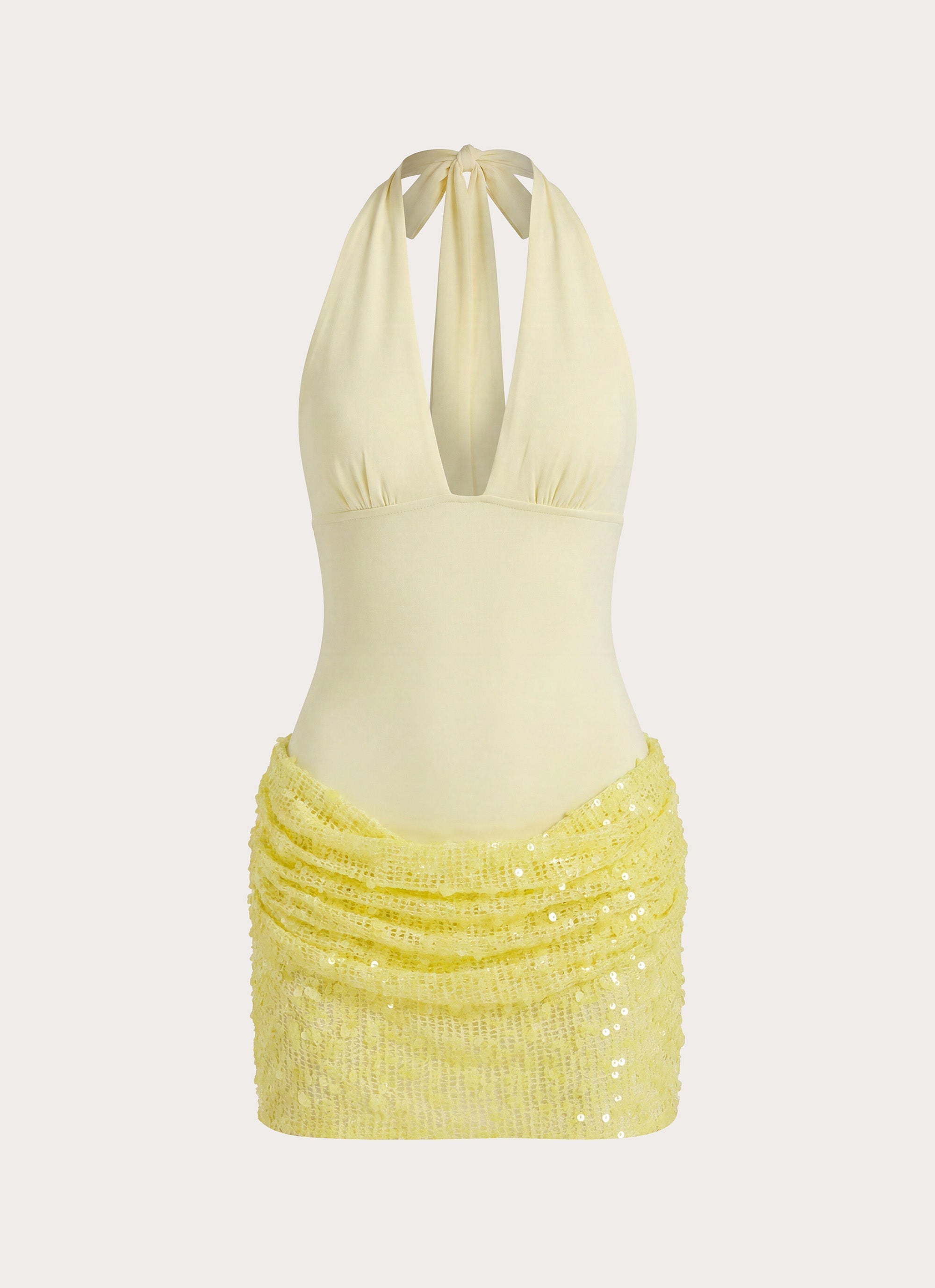 Indira Halter Mini Dress - Yellow