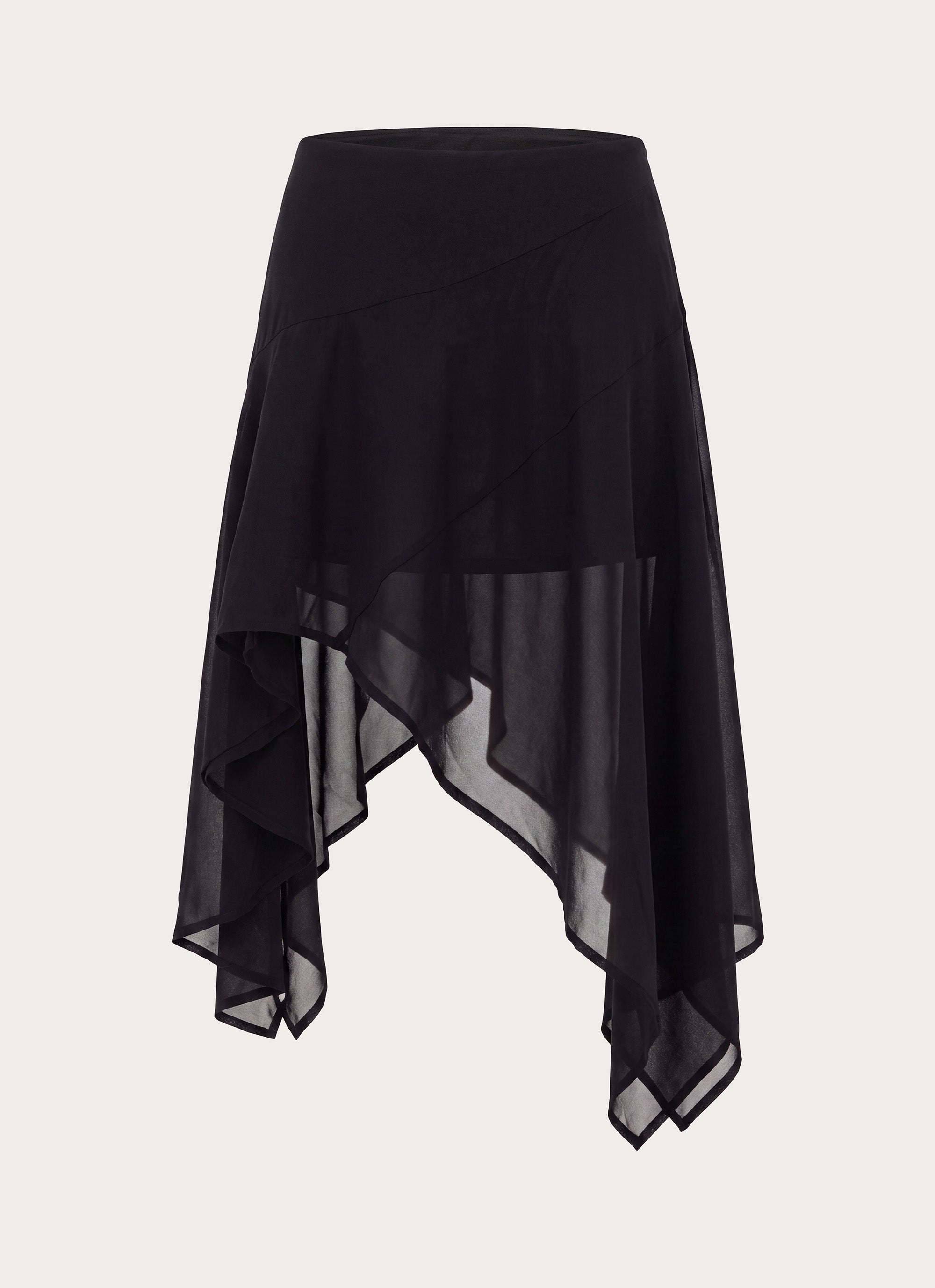 Kia Low Rise Asymmetrical Midi Skirt - Black
