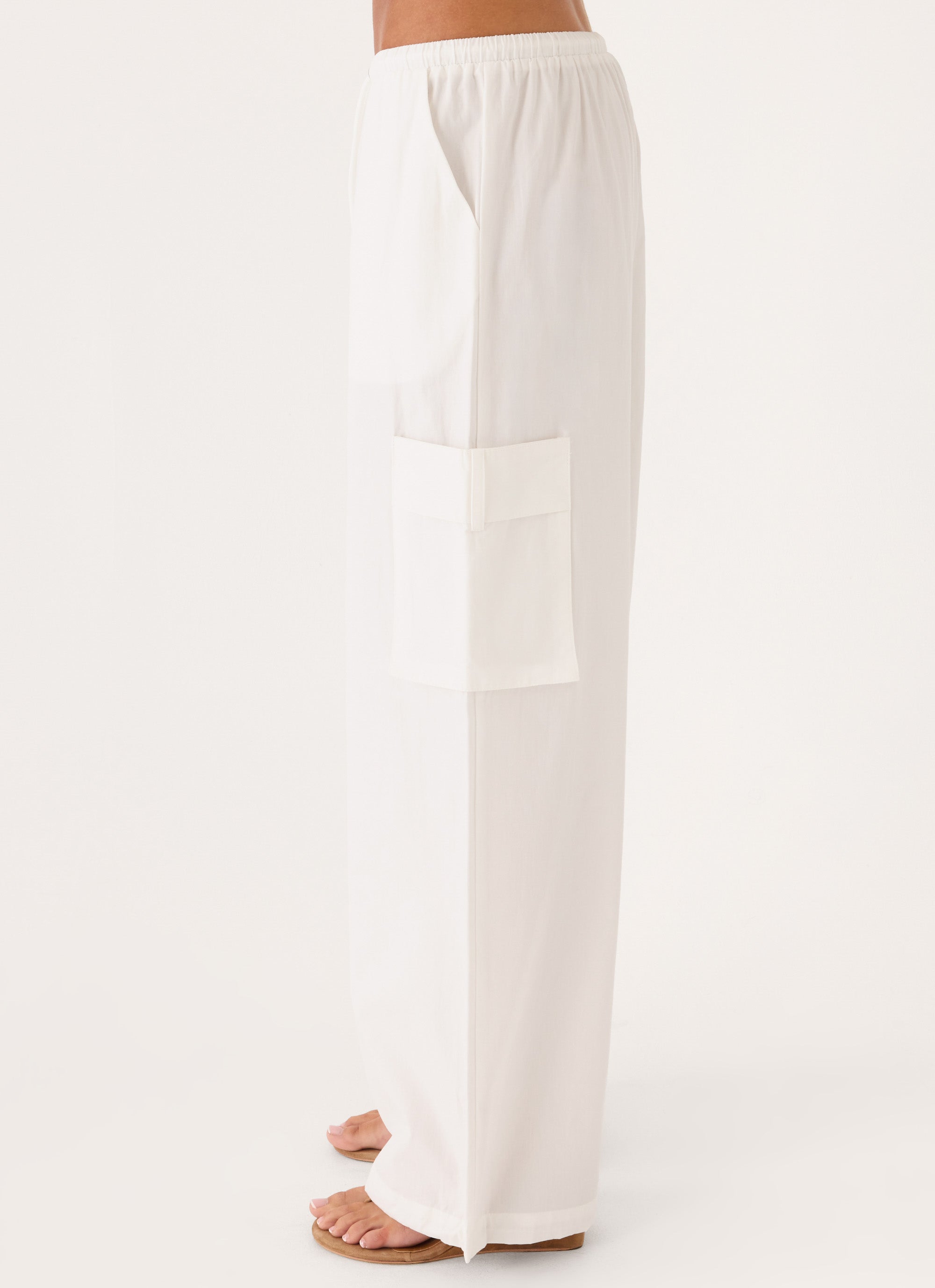 Kynzi Cargo Pants - White