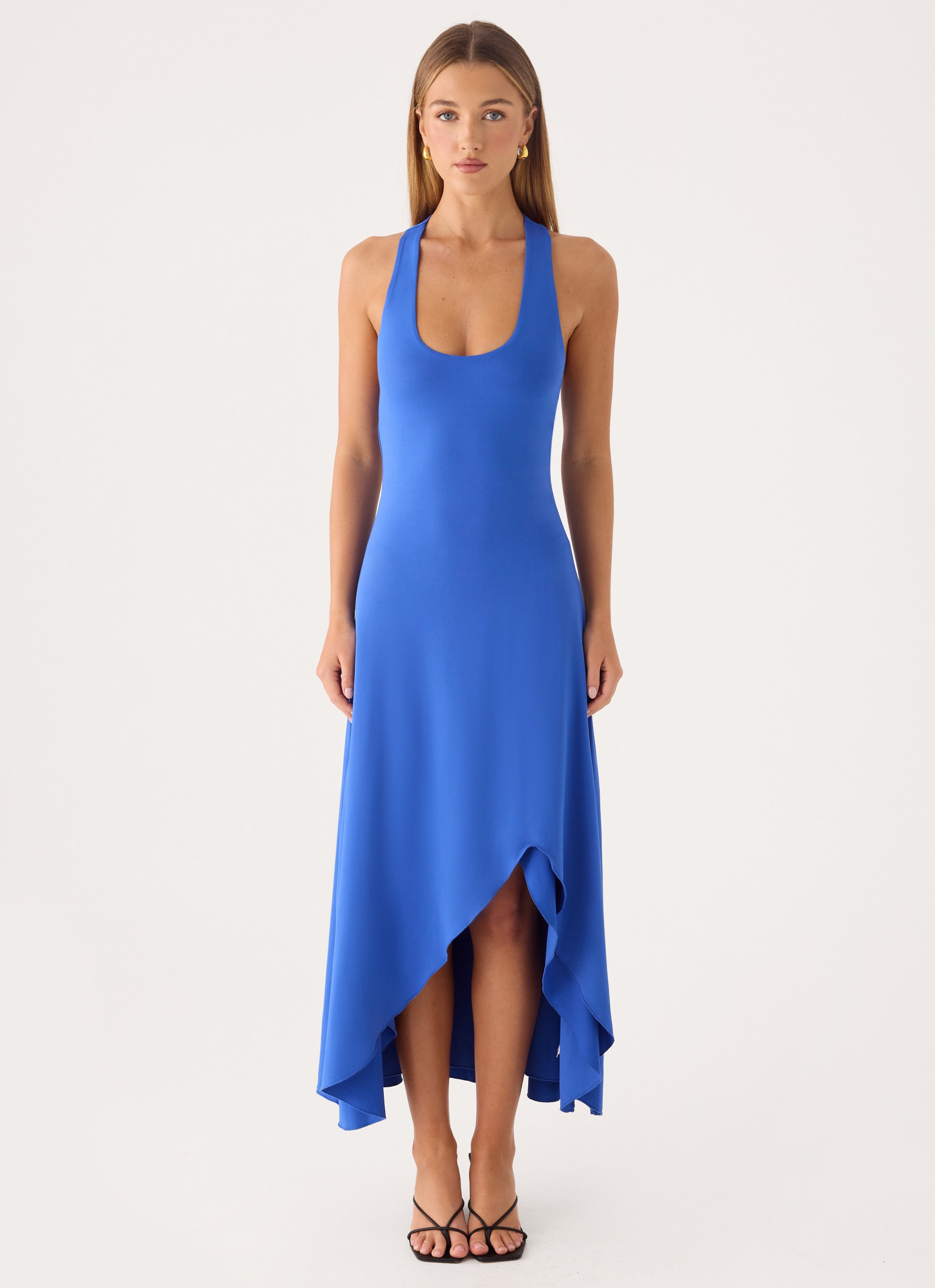 Kyrra Asymmetrical Midi Dress - Electric Cobalt