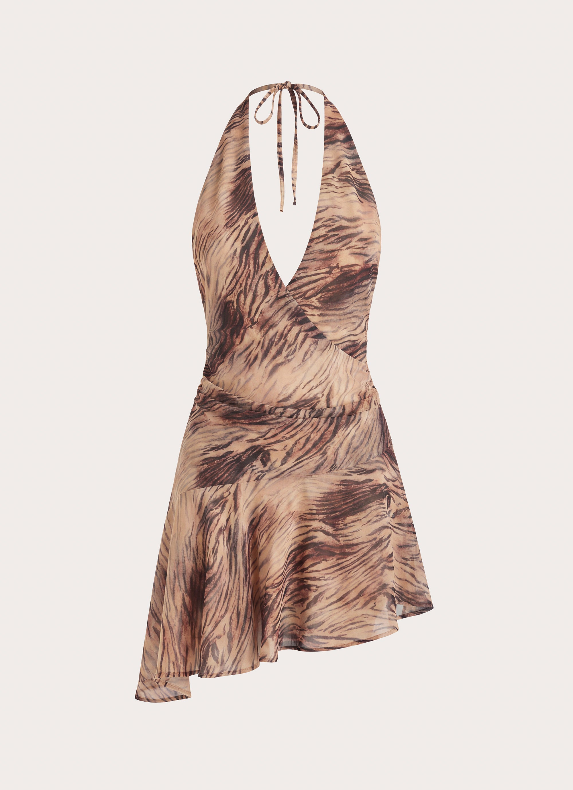 Lanthe Halter Mini Dress - Golden Tiger