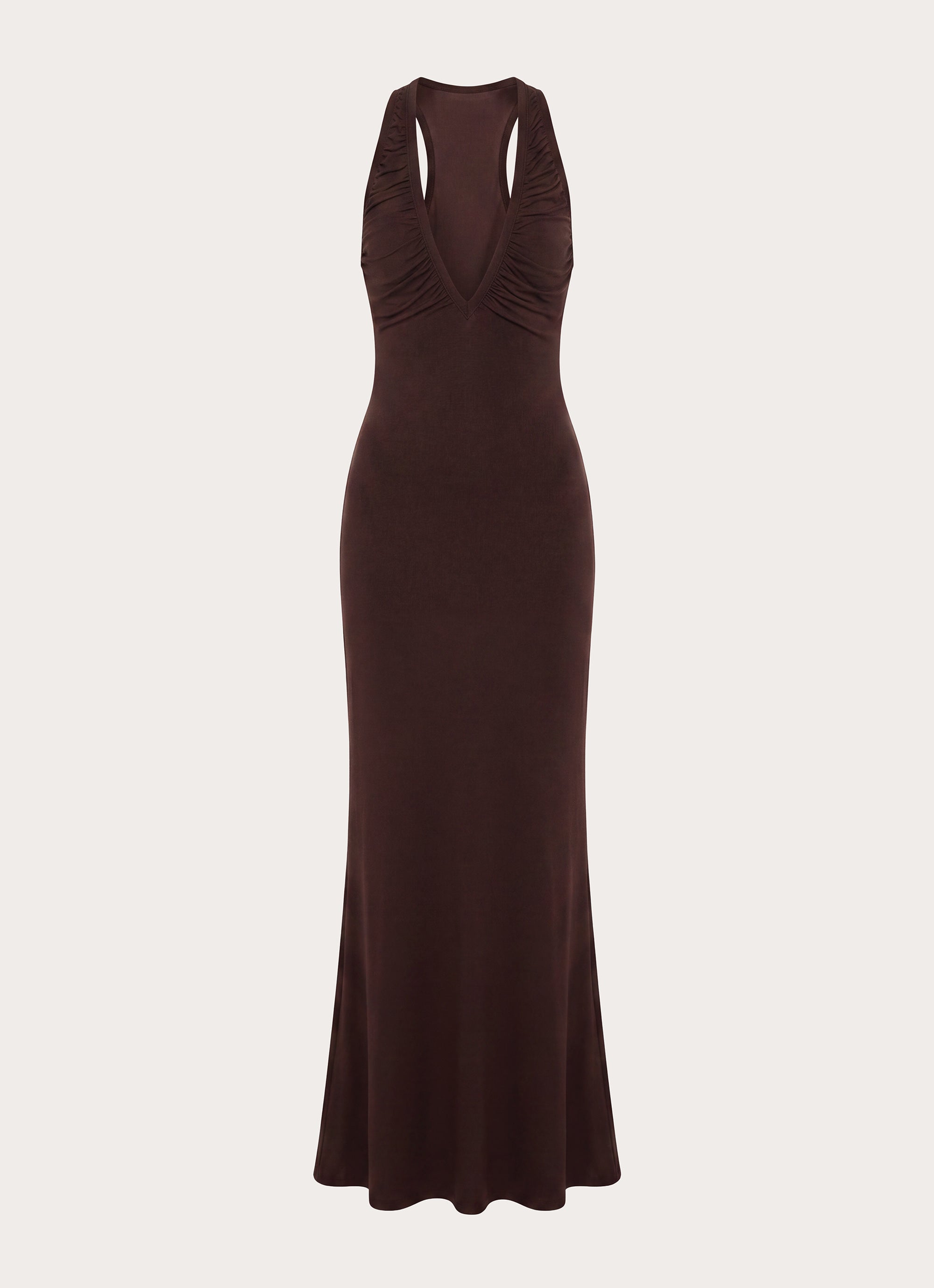 Lisandy Ruched Maxi Dress - Chocolate