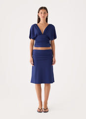 Lorelei Midi Skirt - Rich Blue