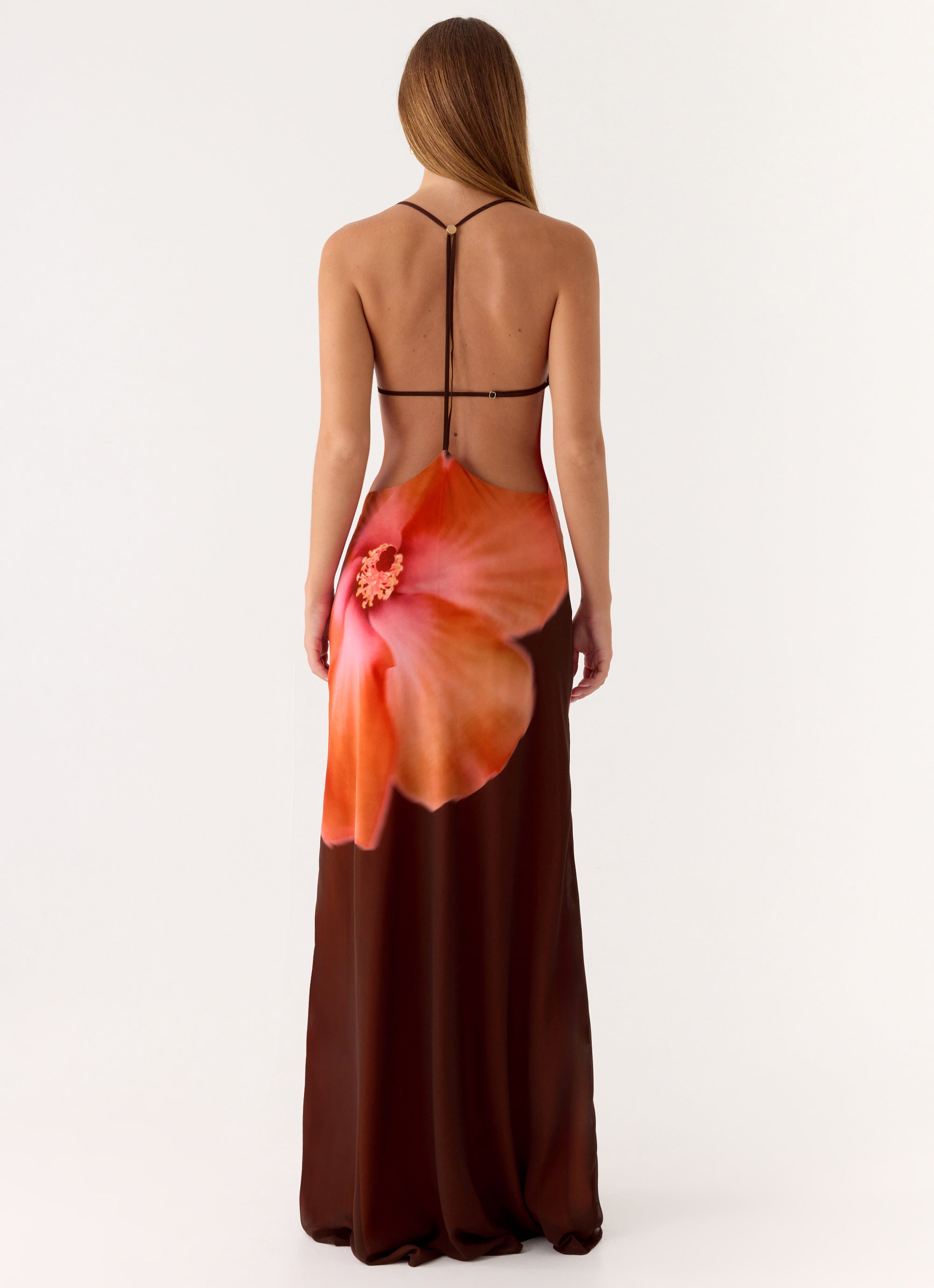 Night Drive Maxi Dress - Chocolate Blossom