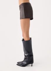 Nirado PU Mini Shorts - Chocolate