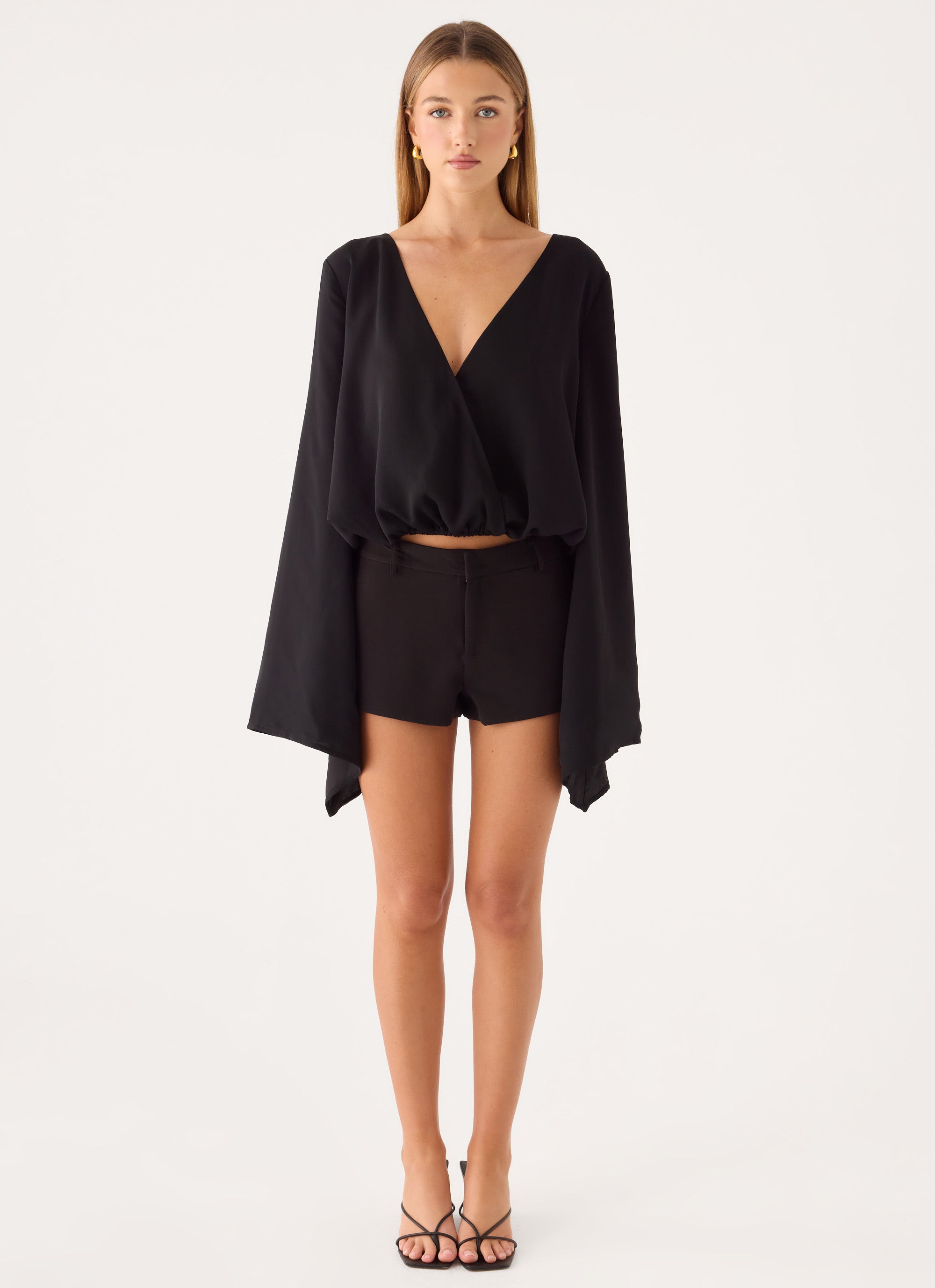 Orelia Long Sleeve Top - Black