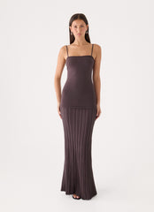 Otillie Knit Maxi Dress - Chocolate