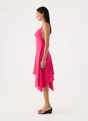 Pirama Beaded Midi Dress - Fuchsia
