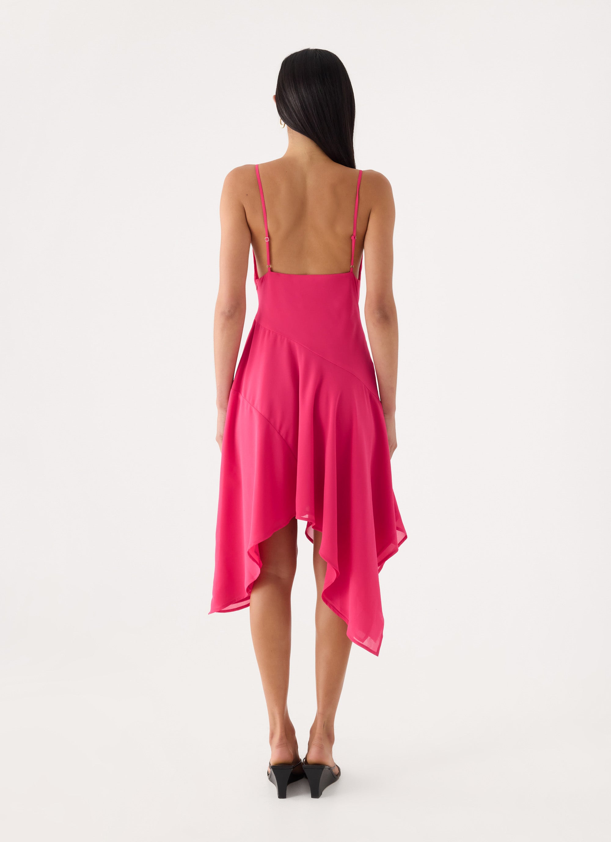 Pirama Beaded Midi Dress - Fuchsia