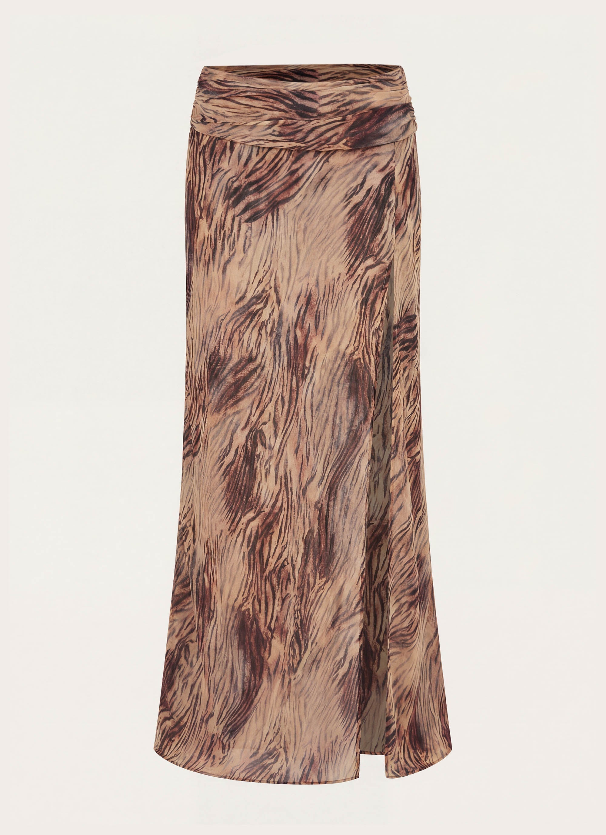Renia Asymmetric Maxi Skirt - Golden Tiger