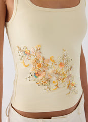 Rosamel Beaded Tank Top - Yellow