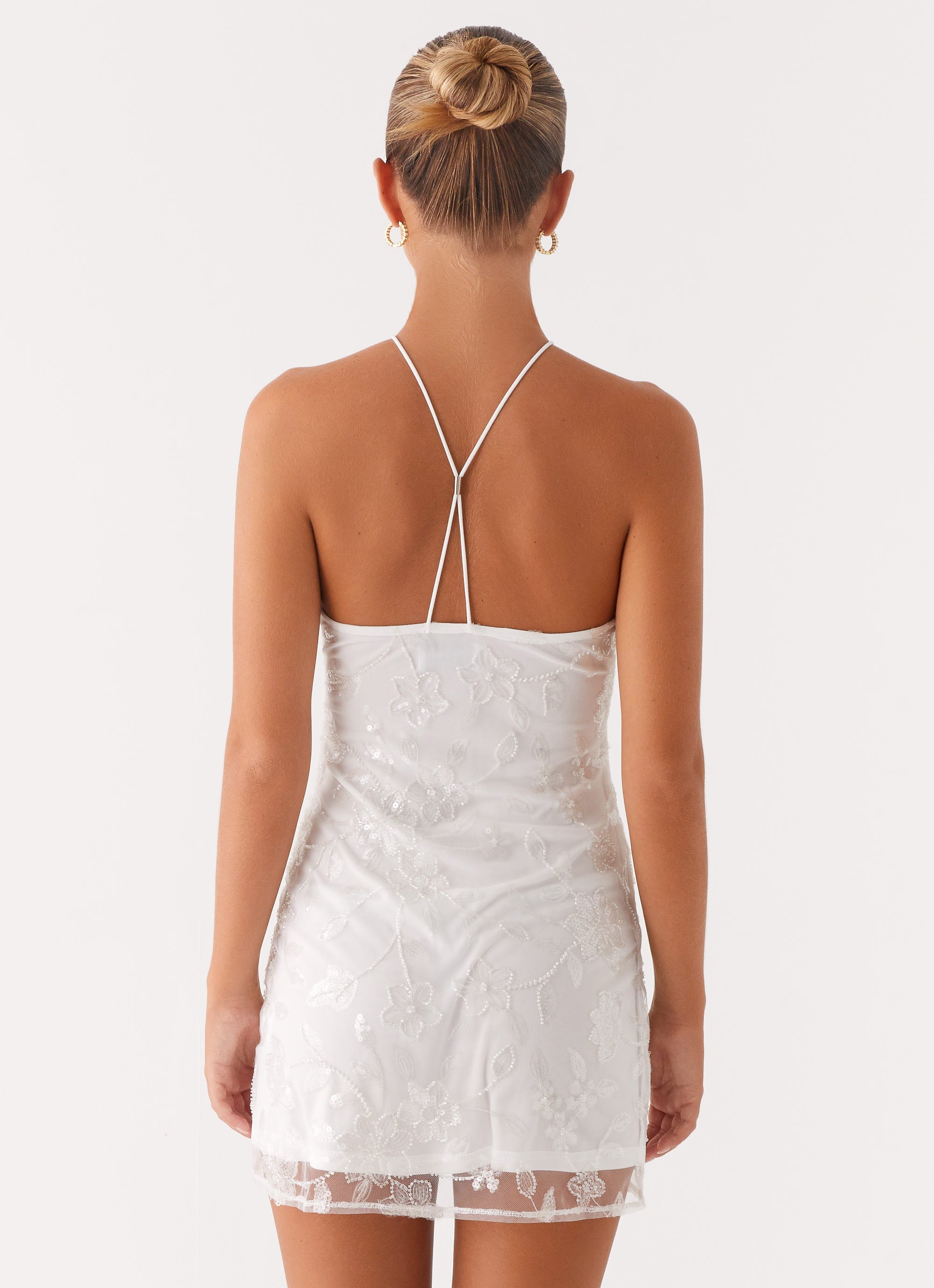 Rumi Beaded Mini Dress - White