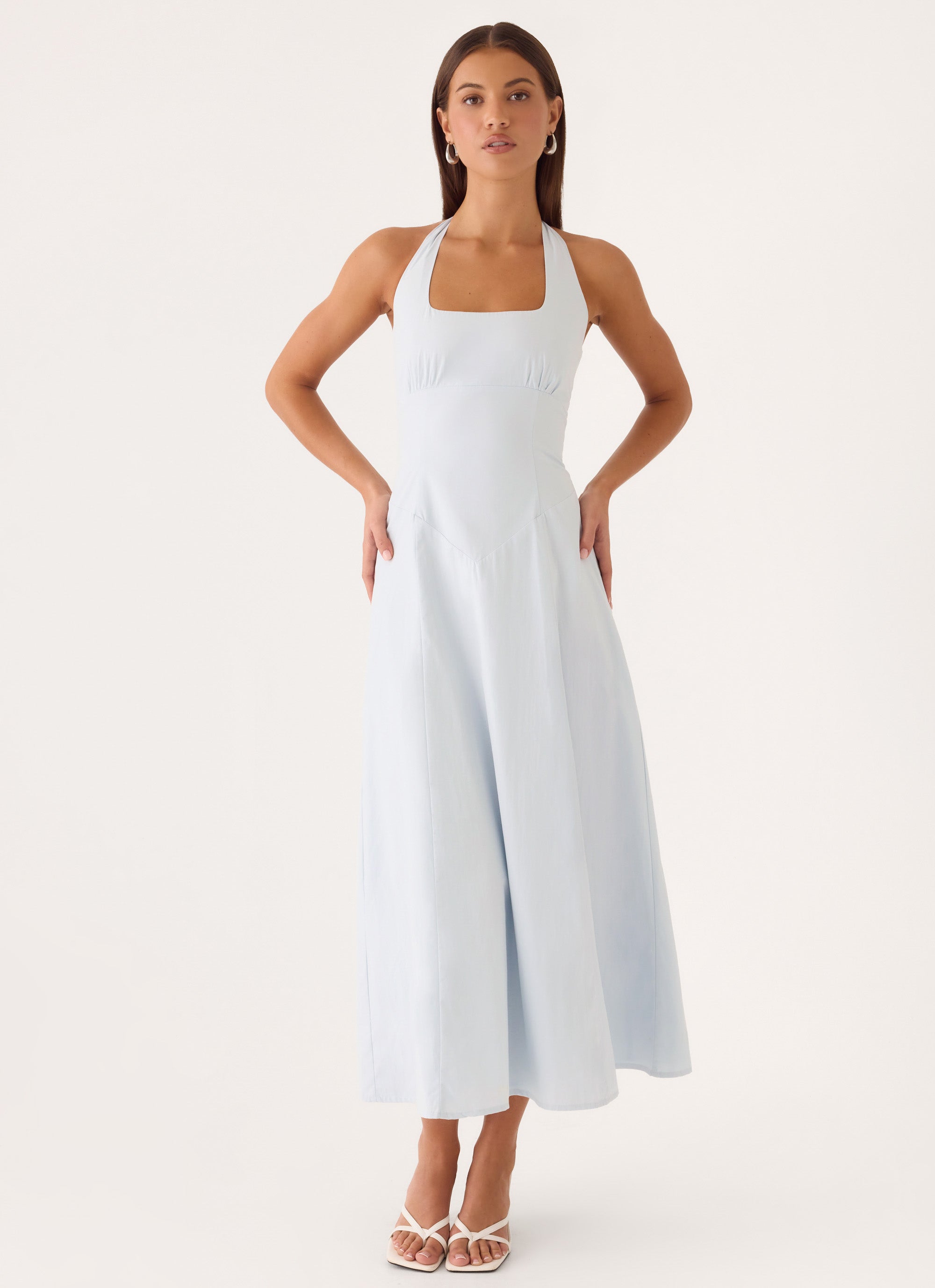 Sarrah Halter Midi Dress - Blue